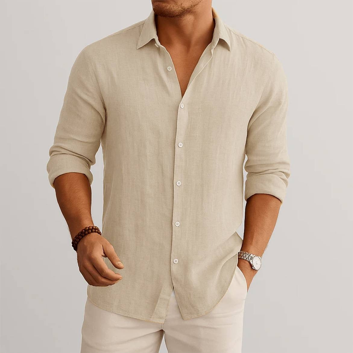 Camisa Hombre Corte Clásico Lino Premium - Edición Limitada - [2x1] ¡Agrega 2 Y Paga Solo 1! [REMATE PAPÁ]