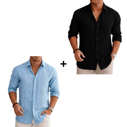 Camisa Hombre Corte Clásico Lino Premium - Edición Limitada - [2x1] ¡Agrega 2 Y Paga Solo 1! [REMATE PAPÁ]