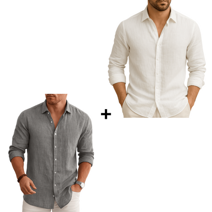 Camisa Hombre Corte Clásico Lino Premium - Edición Limitada - [2x1] ¡Agrega 2 Y Paga Solo 1! [REMATE PAPÁ]