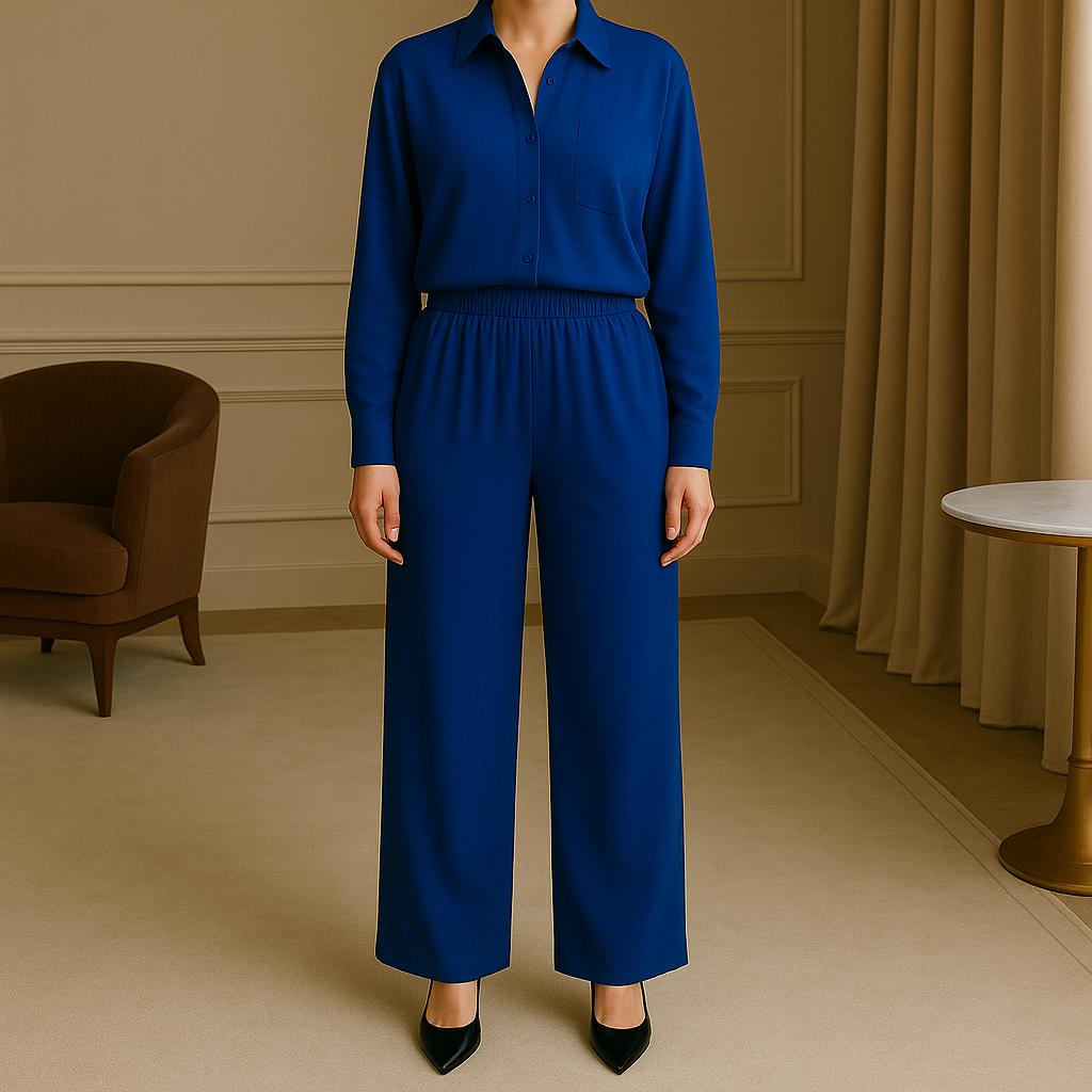 Conjunto Camisa y Pantalón Mujer Pierna Ancha – [SÓLO POR HOY] [2x1: ¡2 Piezas por el Precio de 1! Camisa + Pantalón]