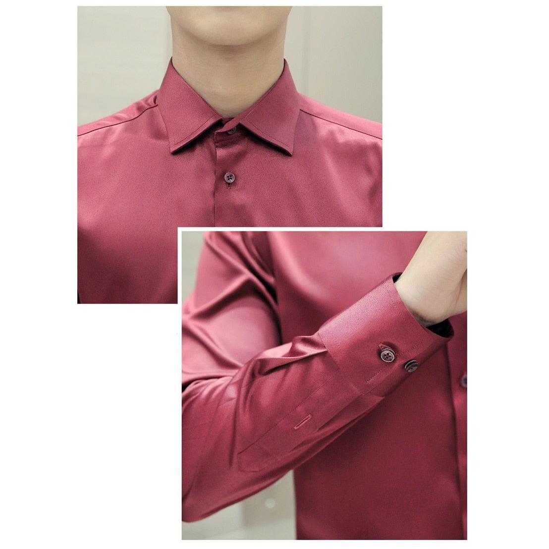 Camisa De Vestir Hombre – Slim Fit Cuello Cuadrado y Manga Larga - Montserrat