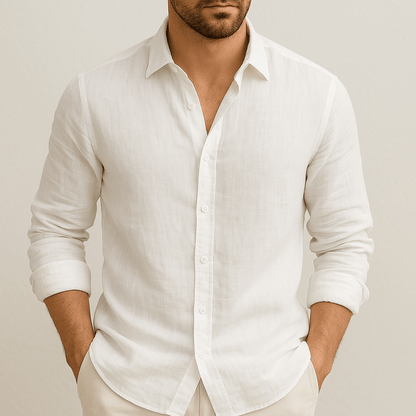 Camisa de Lino Blanca Hombre - Montserrat