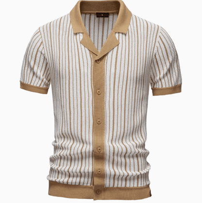 Playera Polo Hombre Casual Manga Corta Listrada con Detalles Ocos - Montserrat