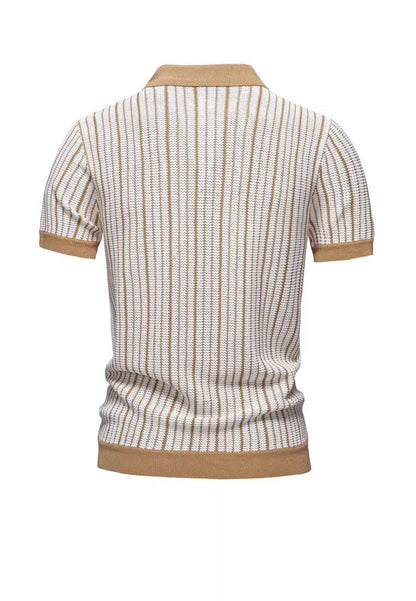 Playera Polo Hombre Casual Manga Corta Listrada con Detalles Ocos - Montserrat