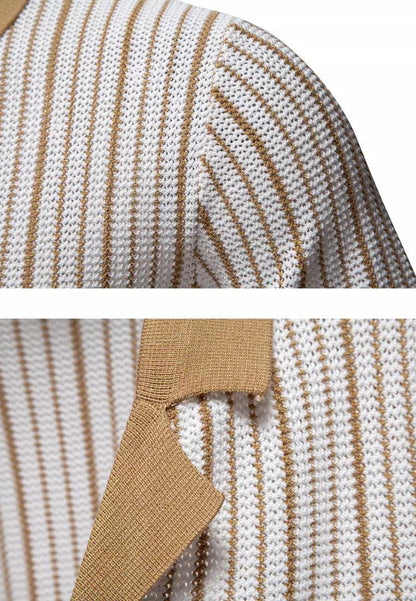 Playera Polo Hombre Casual Manga Corta Listrada con Detalles Ocos - Montserrat